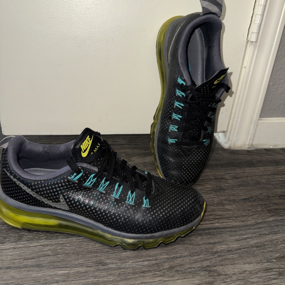 Nike Air Max Motion Black Venom Green 631767-003 Men's Size 8 Running Shoes